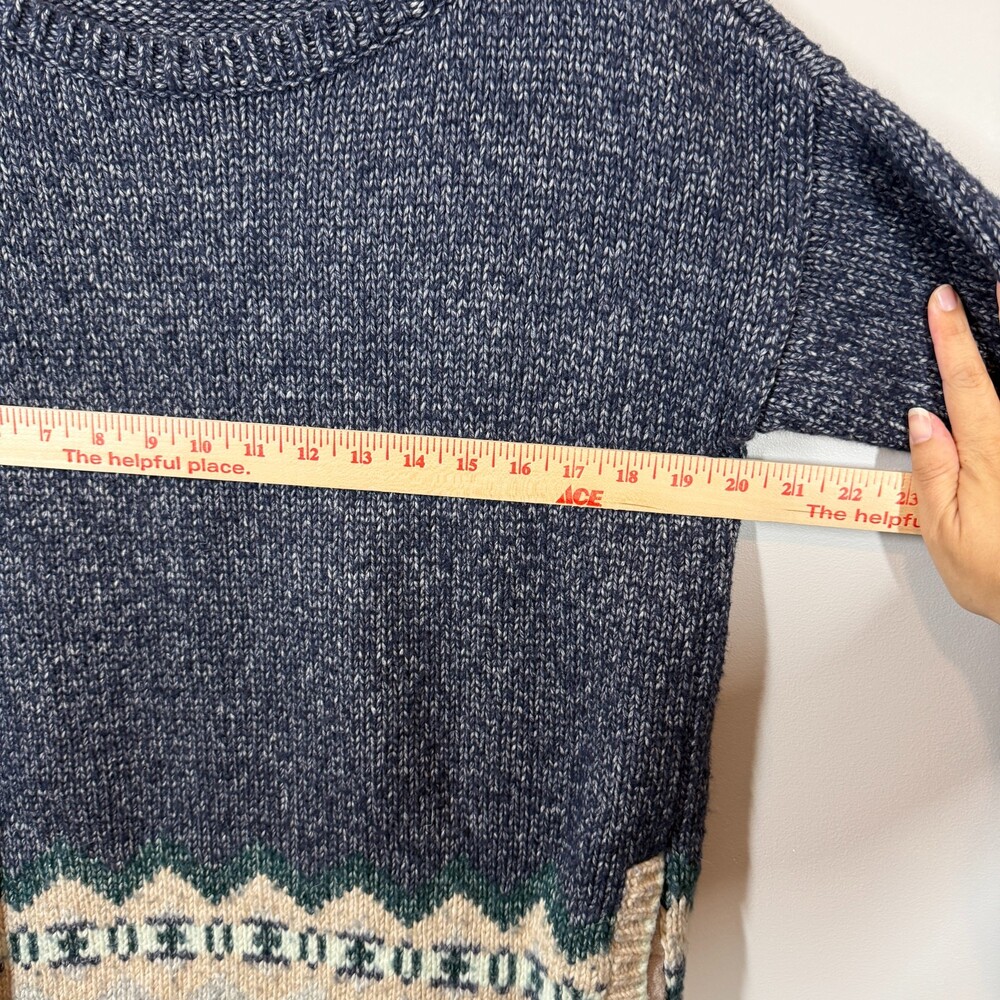 Victoria's Secret Cozy Cabin Tunic Fair Isle Sweater Small Wool Alpaca Navy Blue - Picture 9 of 11